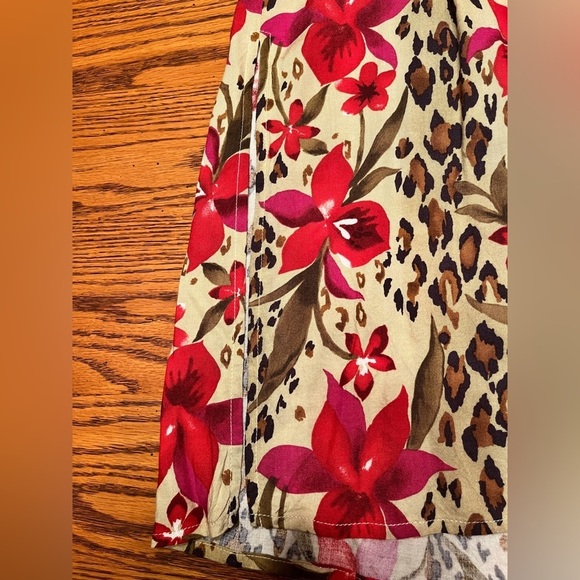 Notations Tan Red Sleeveless Animal/Floral Print Maxi Dress Size M - Picture 8 of 9